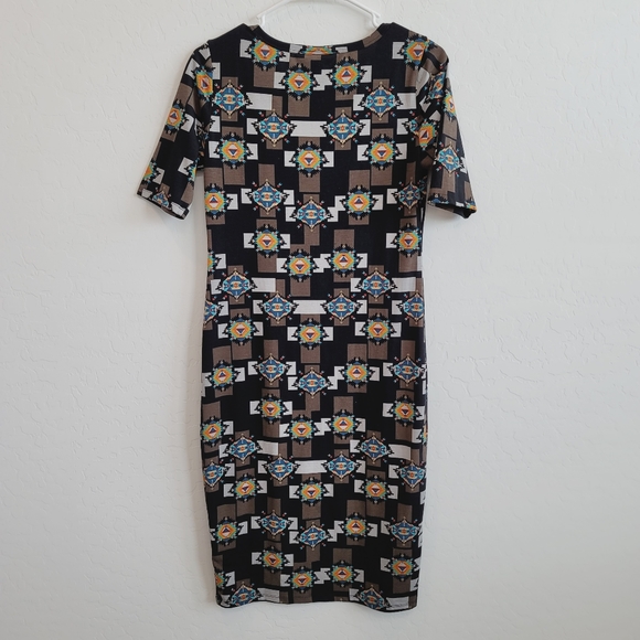 💕 LuLaRoe Julia Geometric Print Dress Women's Size Small - Picture 5 of 9